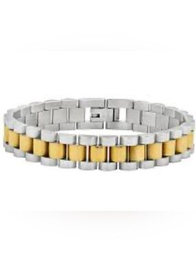 Plunder Carrie Two-Tone Metal Link Bracelet — Silver and Gold New